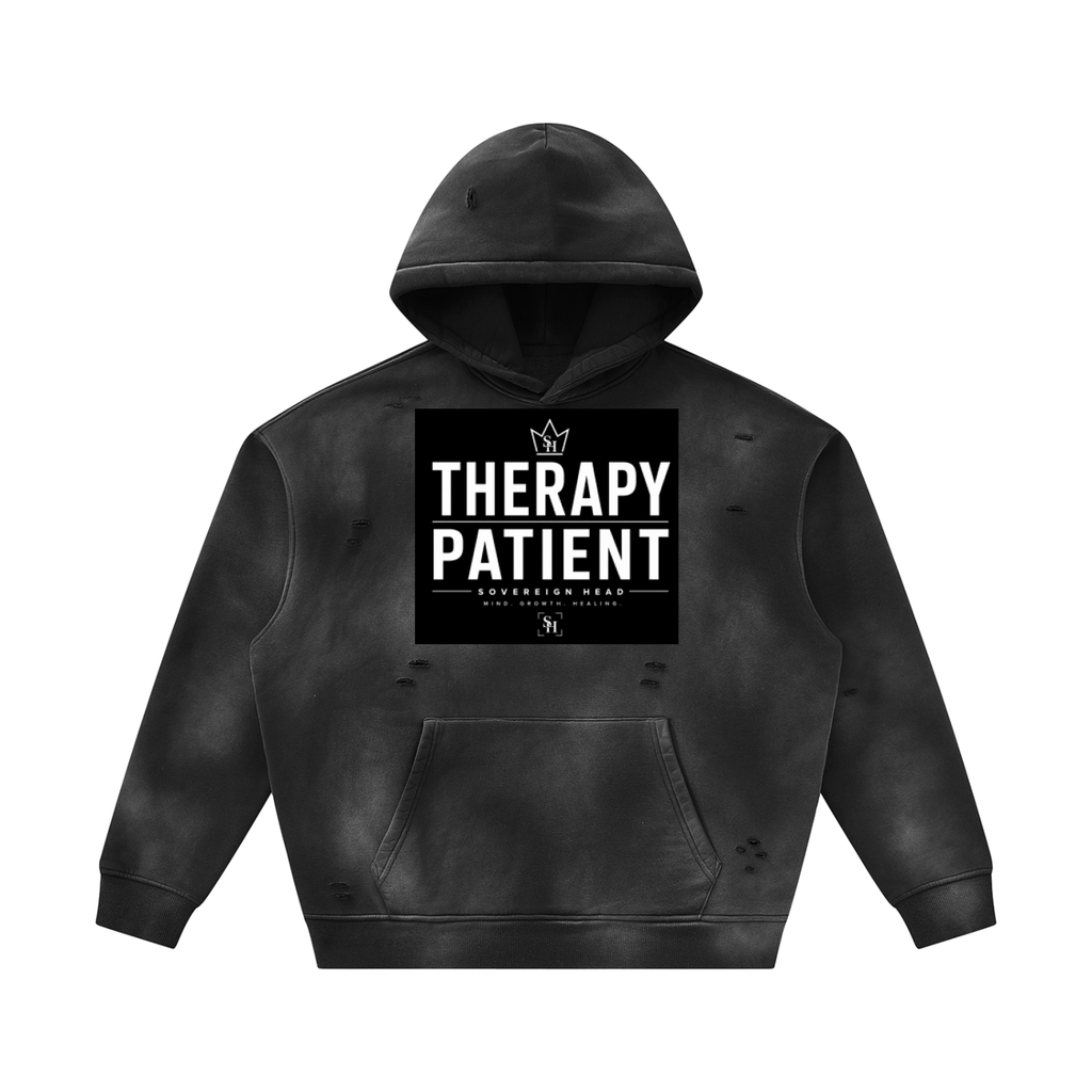 Unisex Sunfade Frayed Fleece Hoodie
