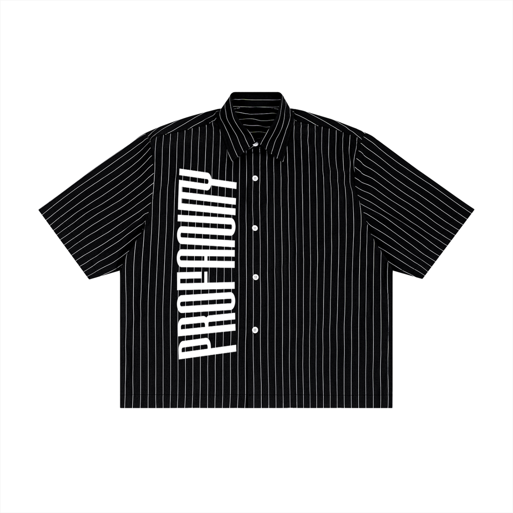 Unisex Striped Boxy Button-Up Shirt