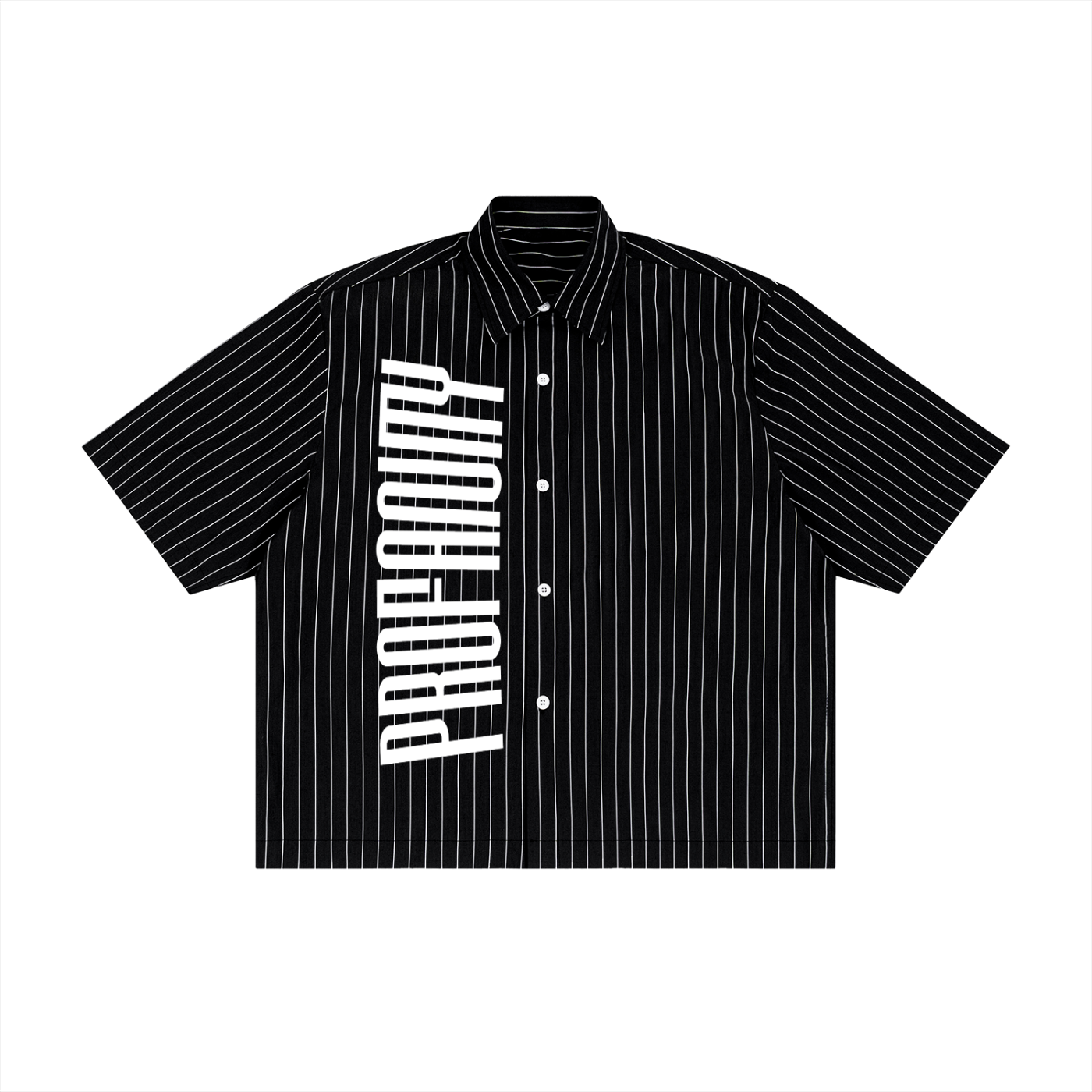 Unisex Striped Boxy Button-Up Shirt