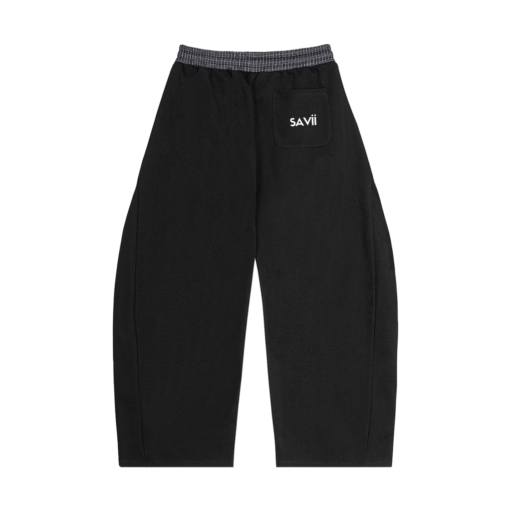 Plaid Waistband Barrel Sweatpants