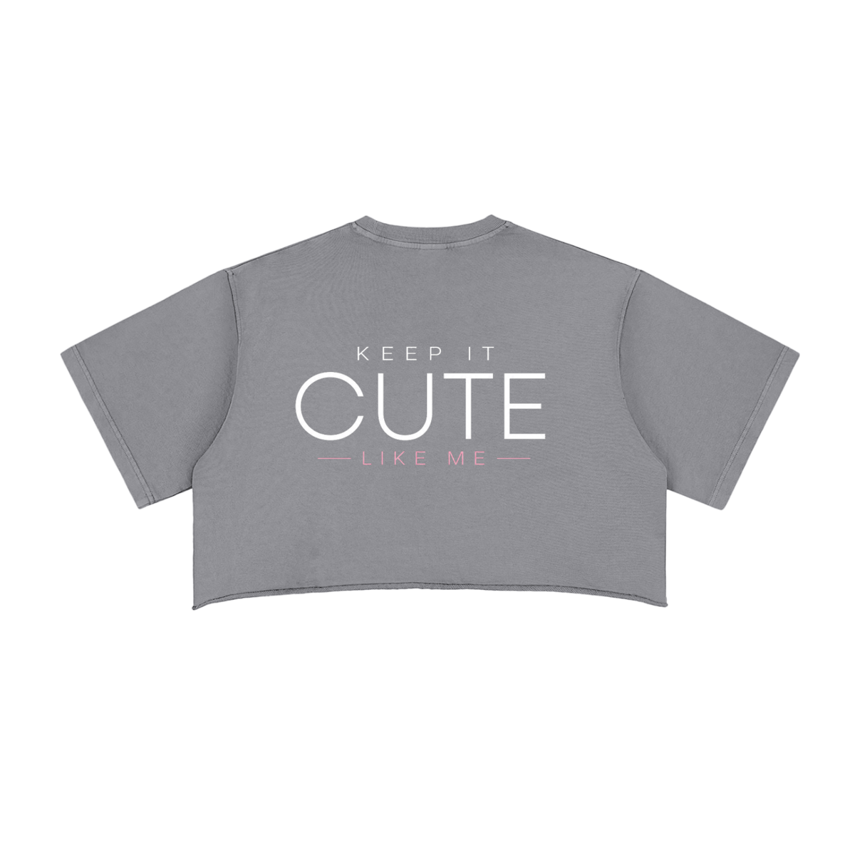 Keep It Cute ! Snow Washed Raw Edge Crop Top