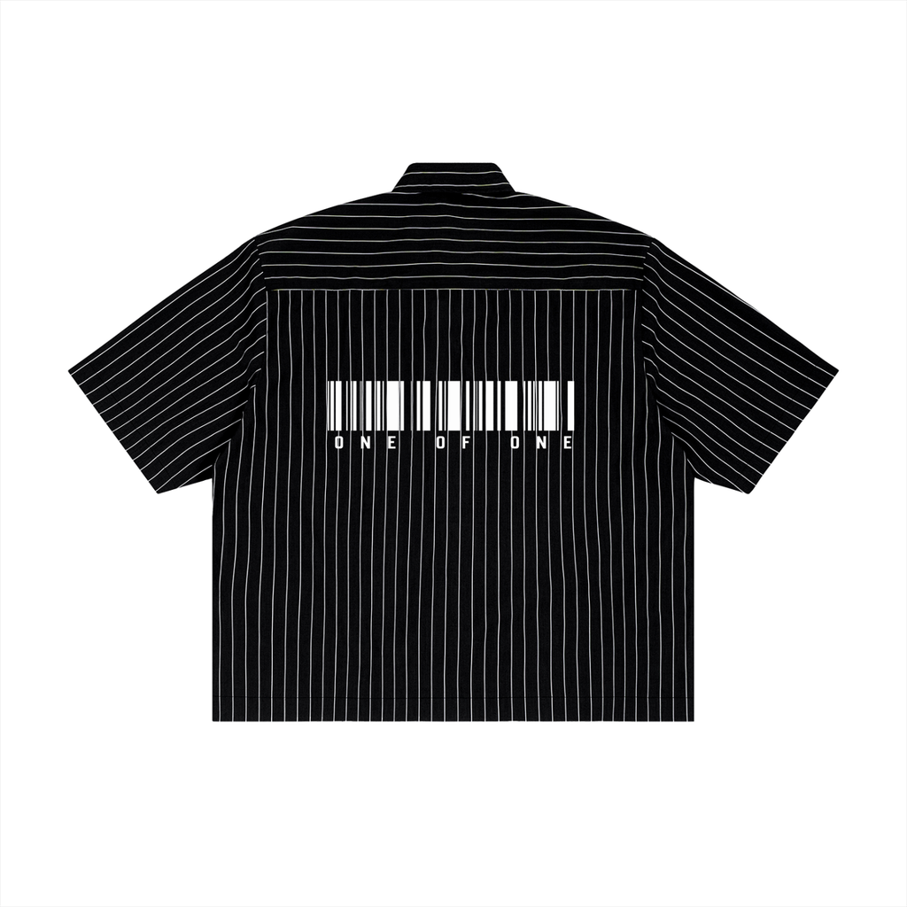 Unisex Striped Boxy Button-Up Shirt