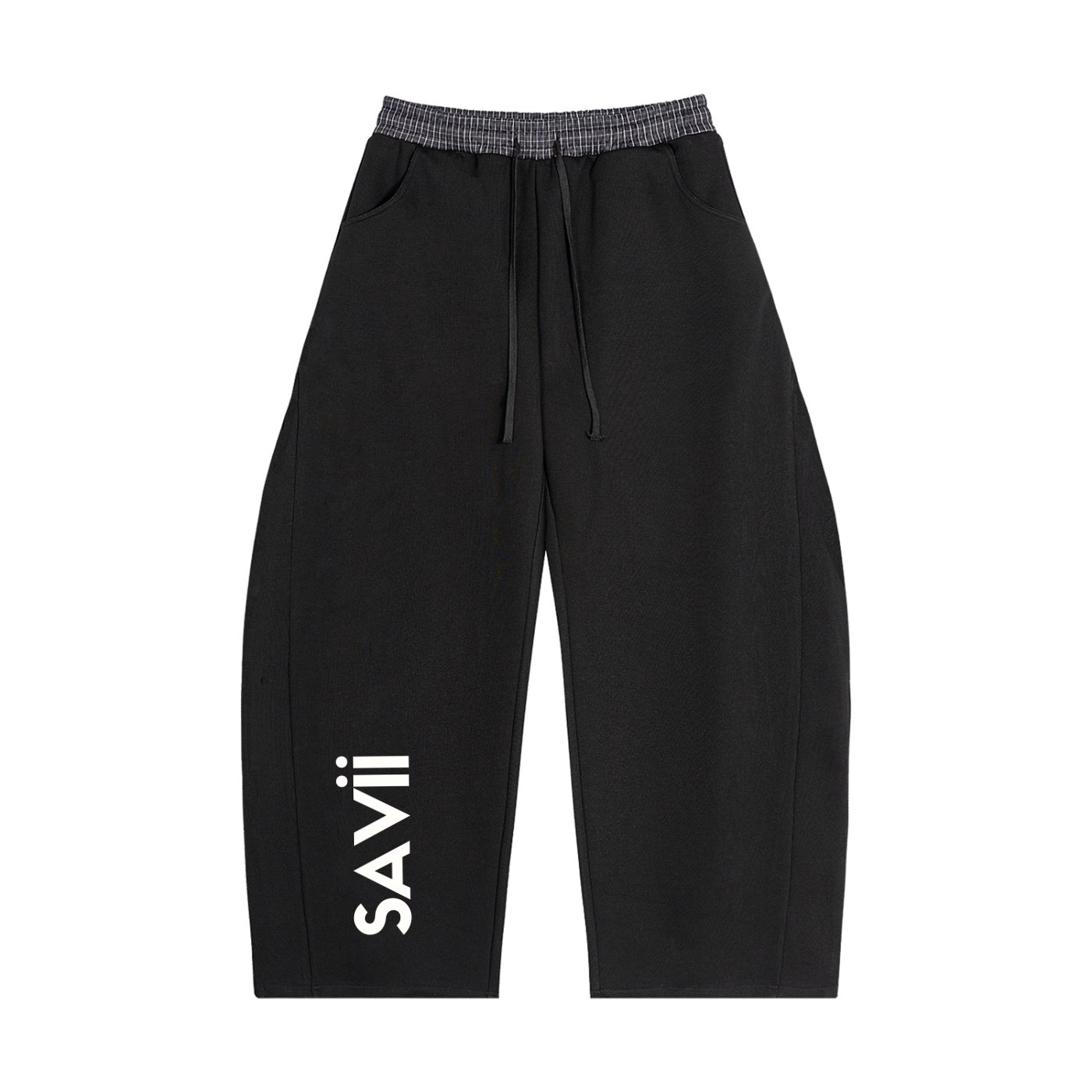 Plaid Waistband Barrel Sweatpants