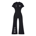 Women’s Tight Flared Leg Quarter-Zip Jumpsuit