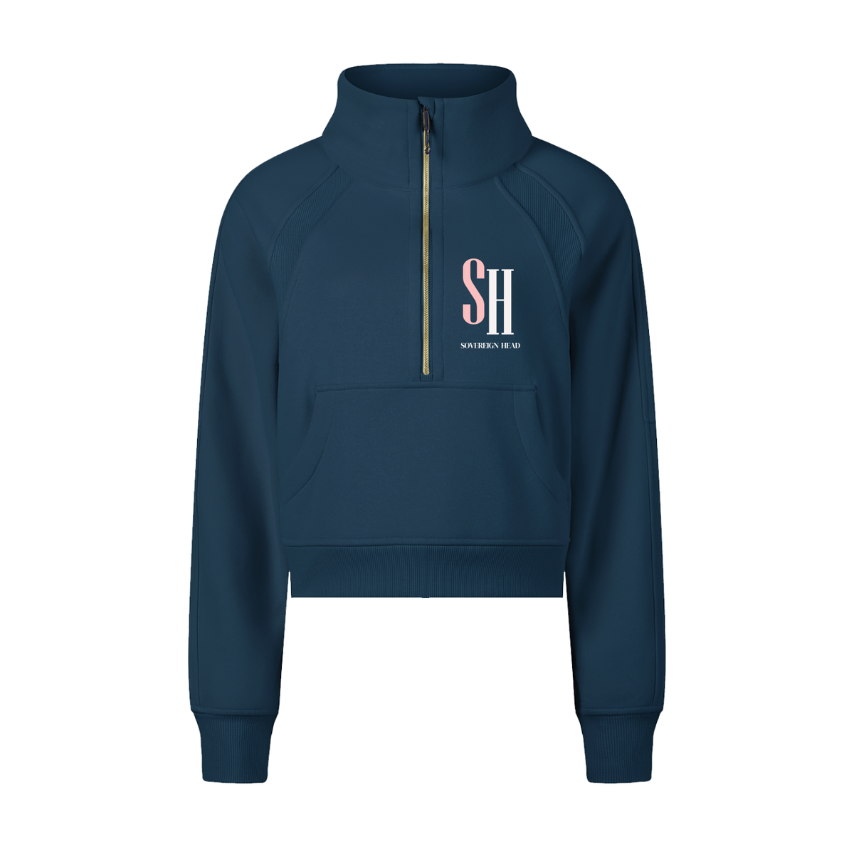 Cropped Half-Zip Sweatshirt