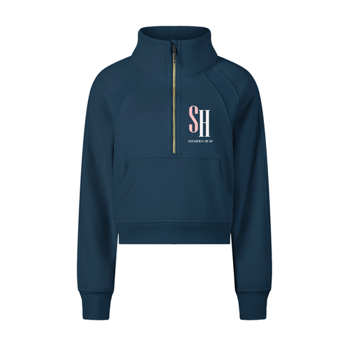 Cropped Half-Zip Sweatshirt
