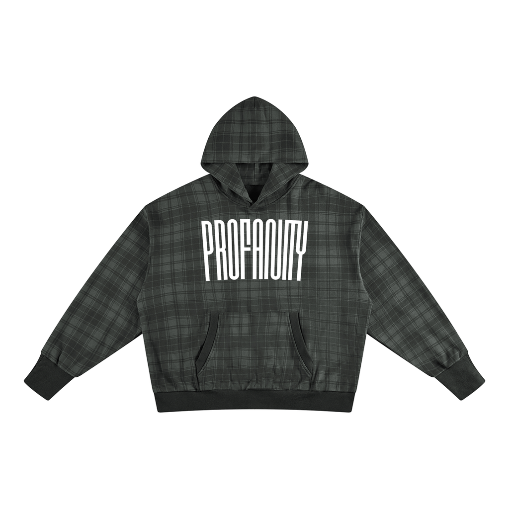 Unisex Plaid Color Block Hoodie