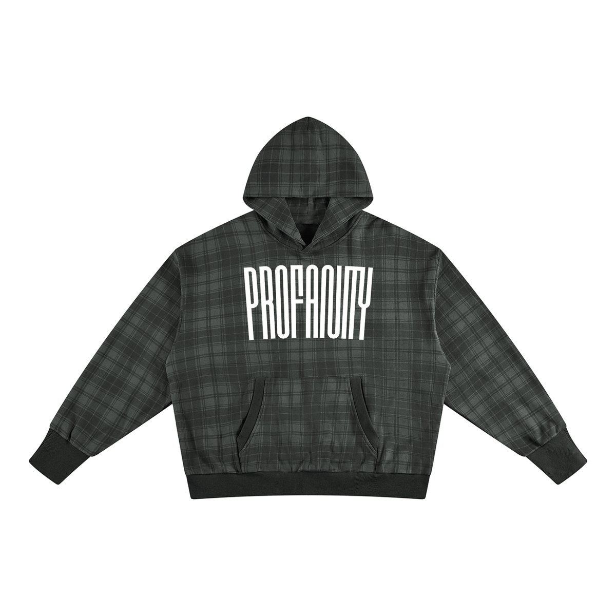 Unisex Plaid Color Block Hoodie