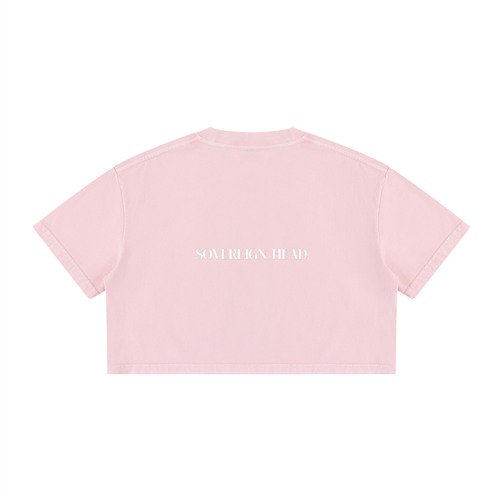 Women's Mineral Wash Cotton Crop T-Shirt