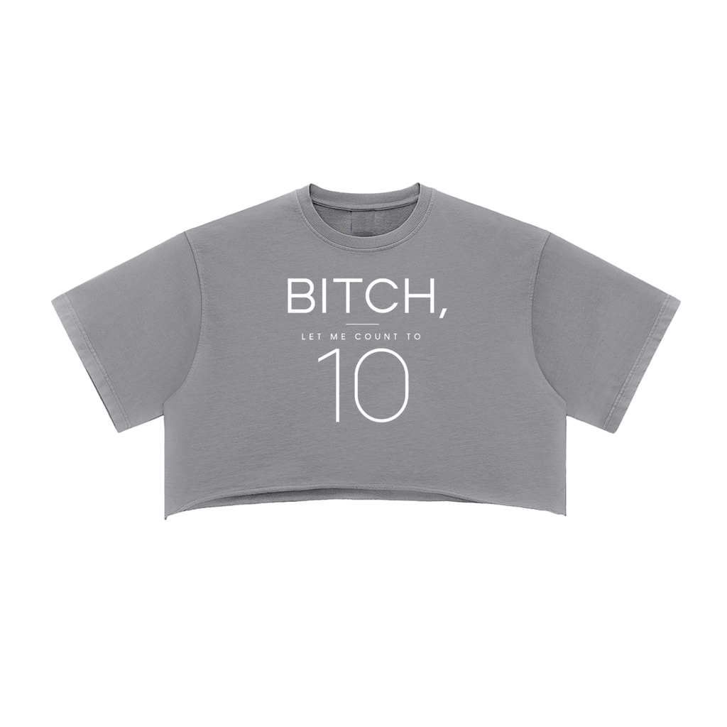 Keep It Cute ! Snow Washed Raw Edge Crop Top