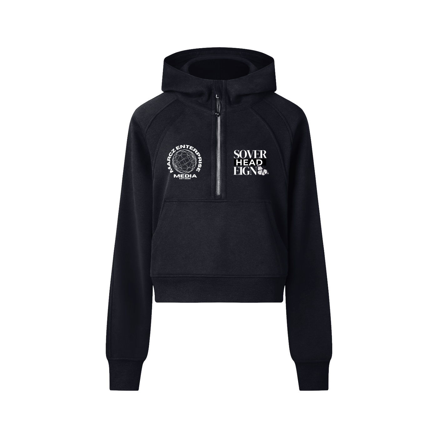 Cropped Half-Zip Hoodie